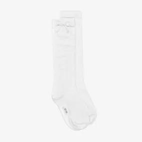 White Cotton Knee High Socks