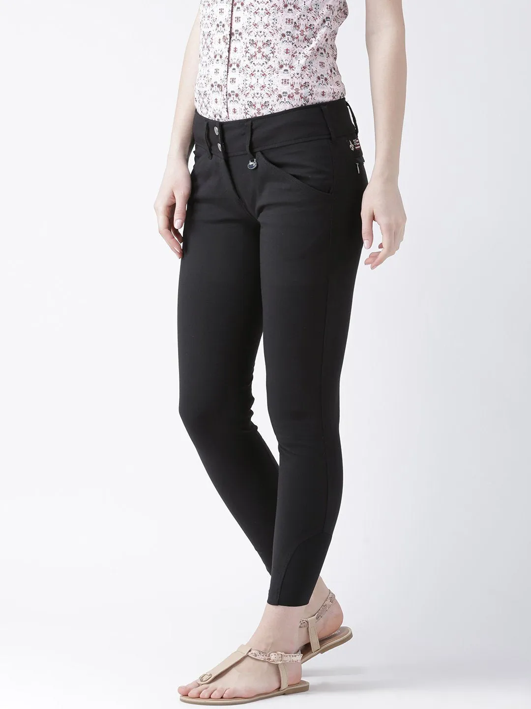 Women Black Slim Fit Trouser