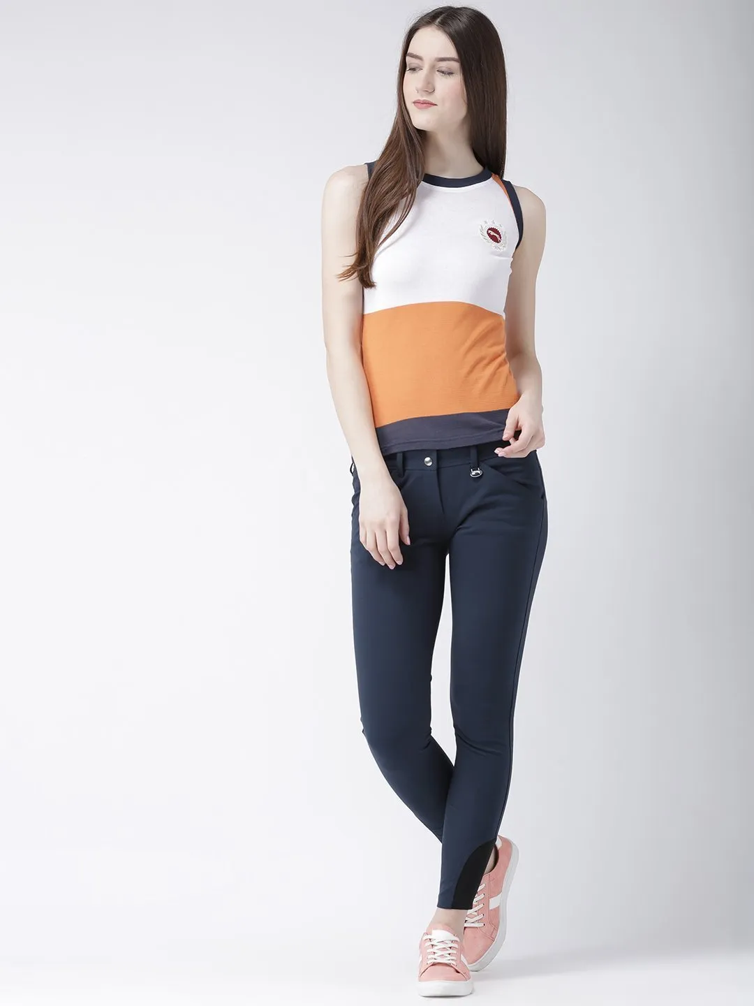 Women Navy Blue Slim Fit Trouser