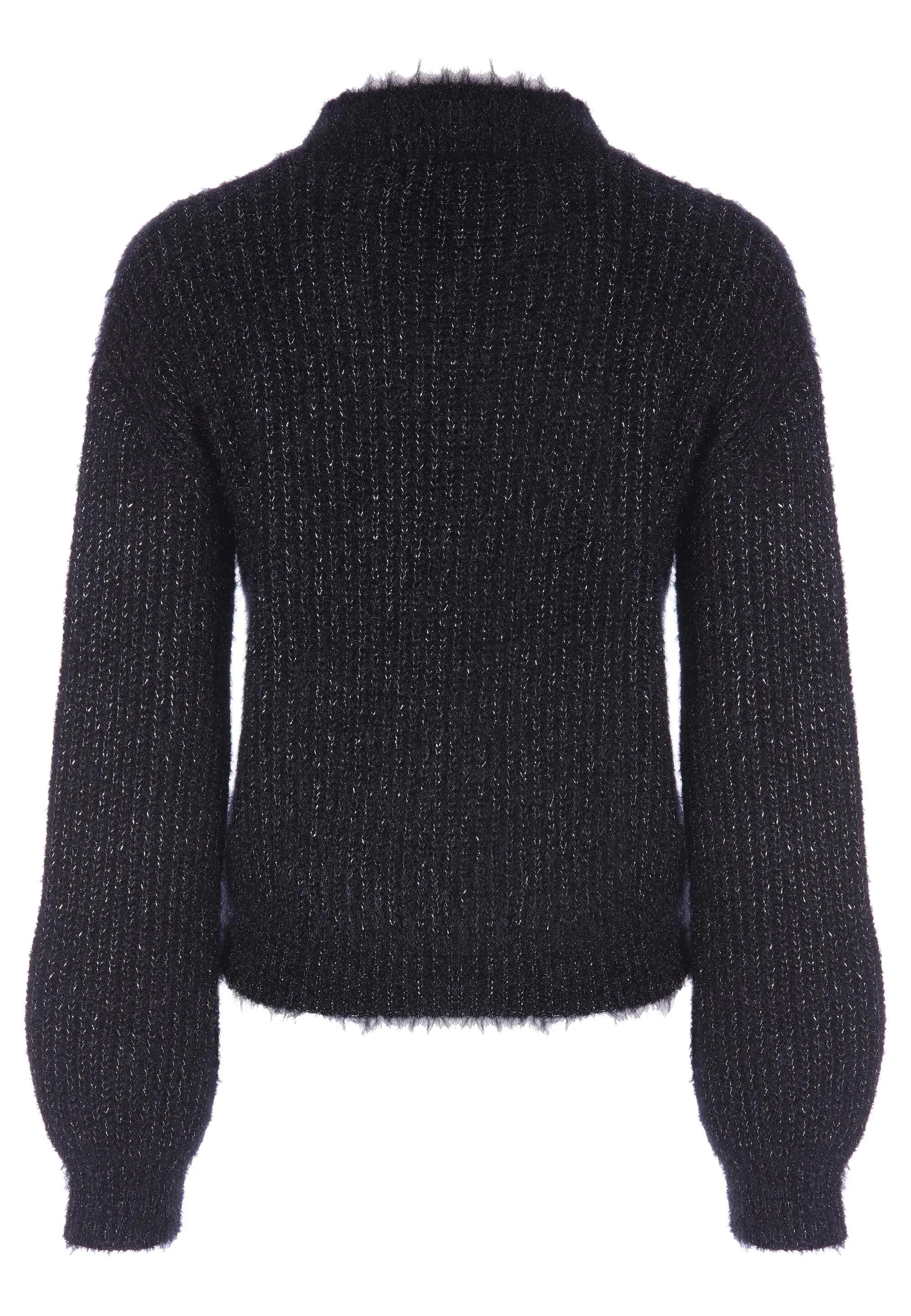 Womens Black Tinsel Lash Knit Jumper