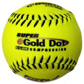 Worth NSA Super Gold Dot ICON 12 44/400 Synthetic Slowpitch Softballs: NI12SY