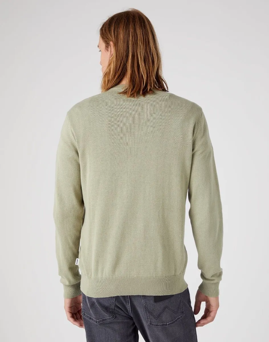 Wrangler Crew Neck Knit Jumper Tea Leaf