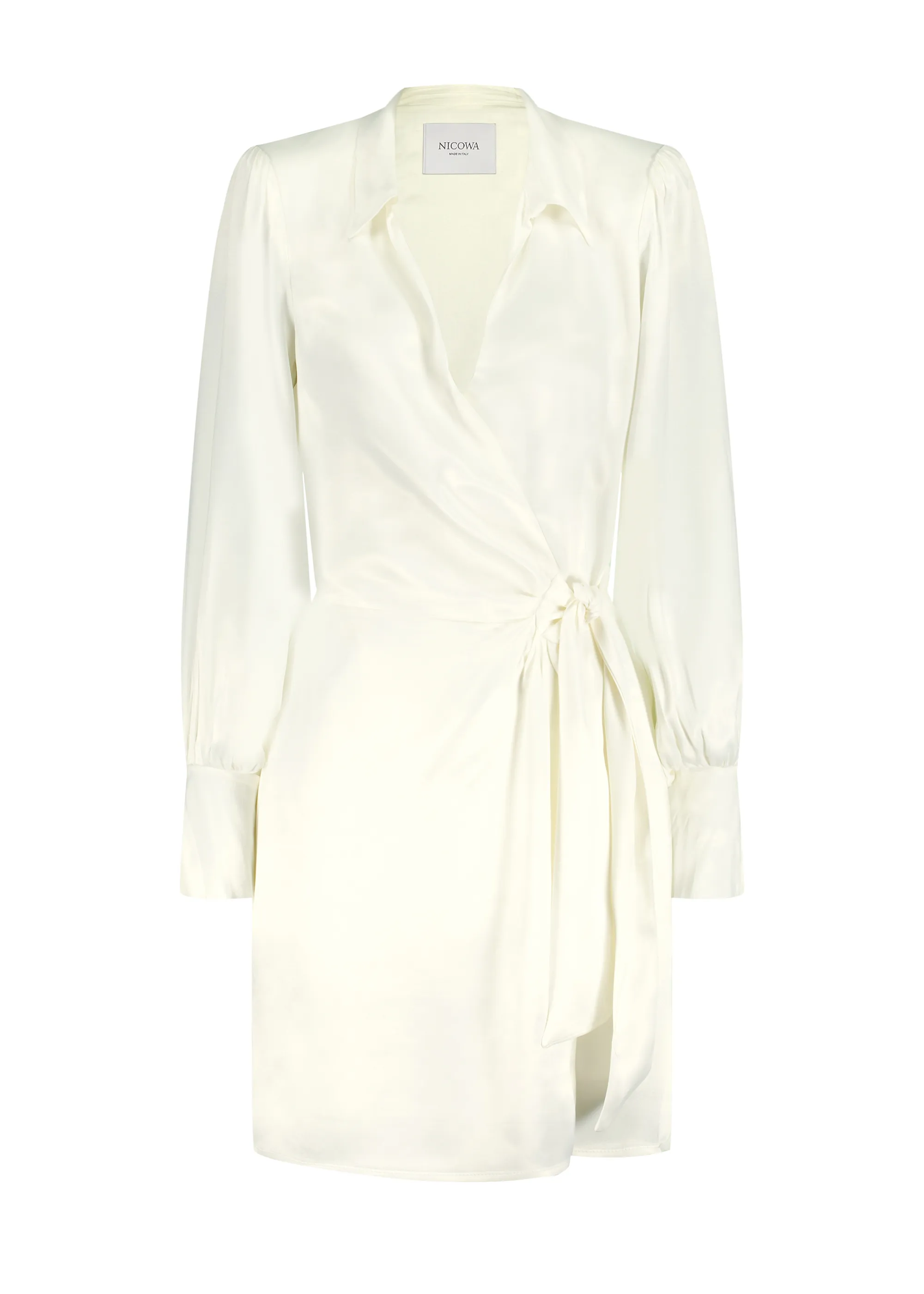 Wrap dress with shoulder pads - TIFOWA in WHITE