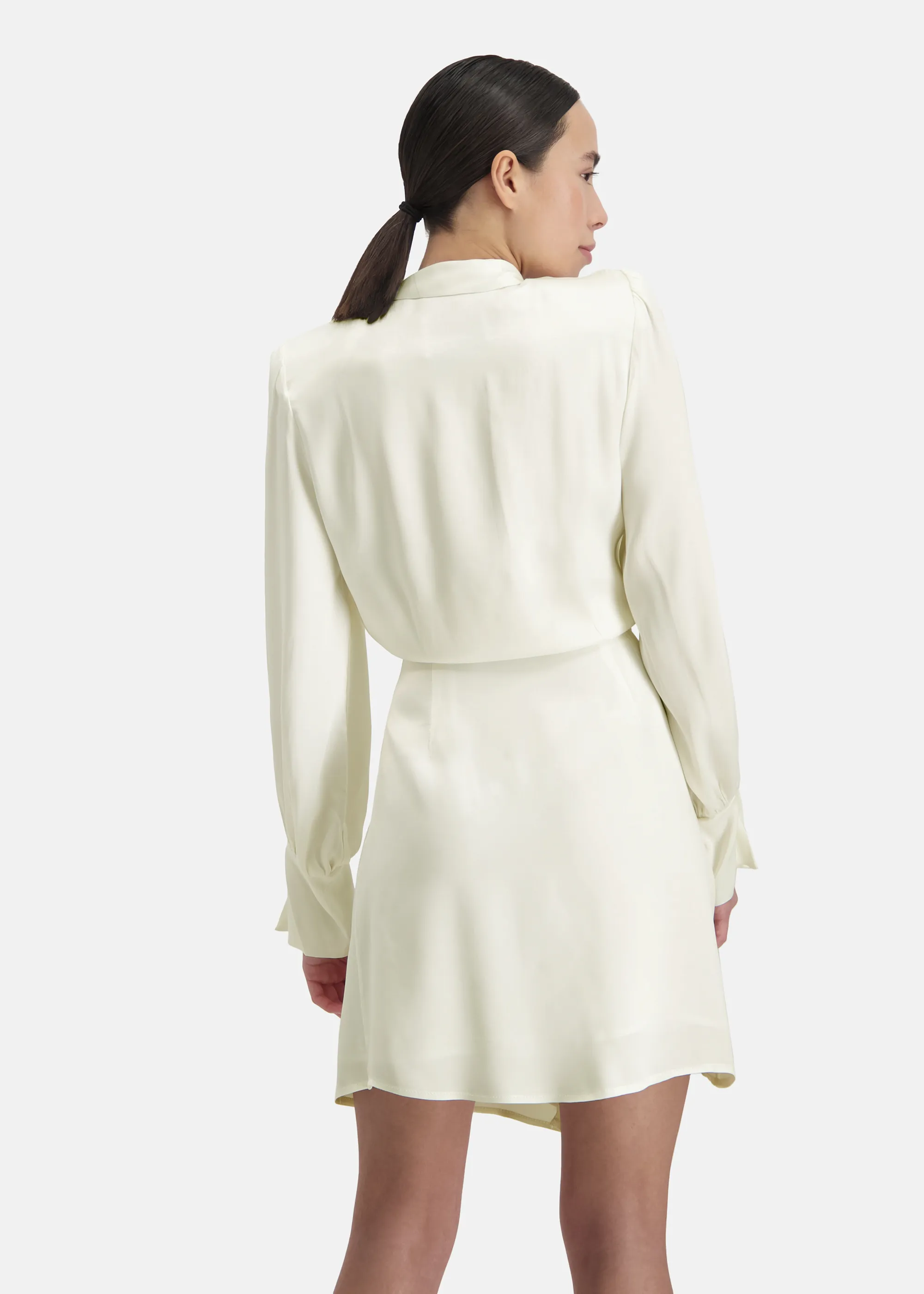 Wrap dress with shoulder pads - TIFOWA in WHITE