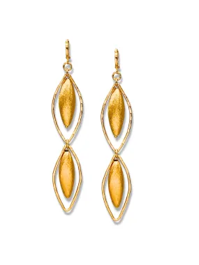 Zeppelin Double Haley Gold Leverback Earrings