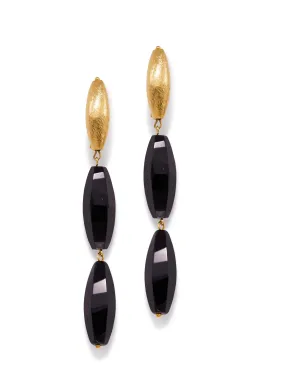 Zeppelin Gold Isla Onyx Post Earrings