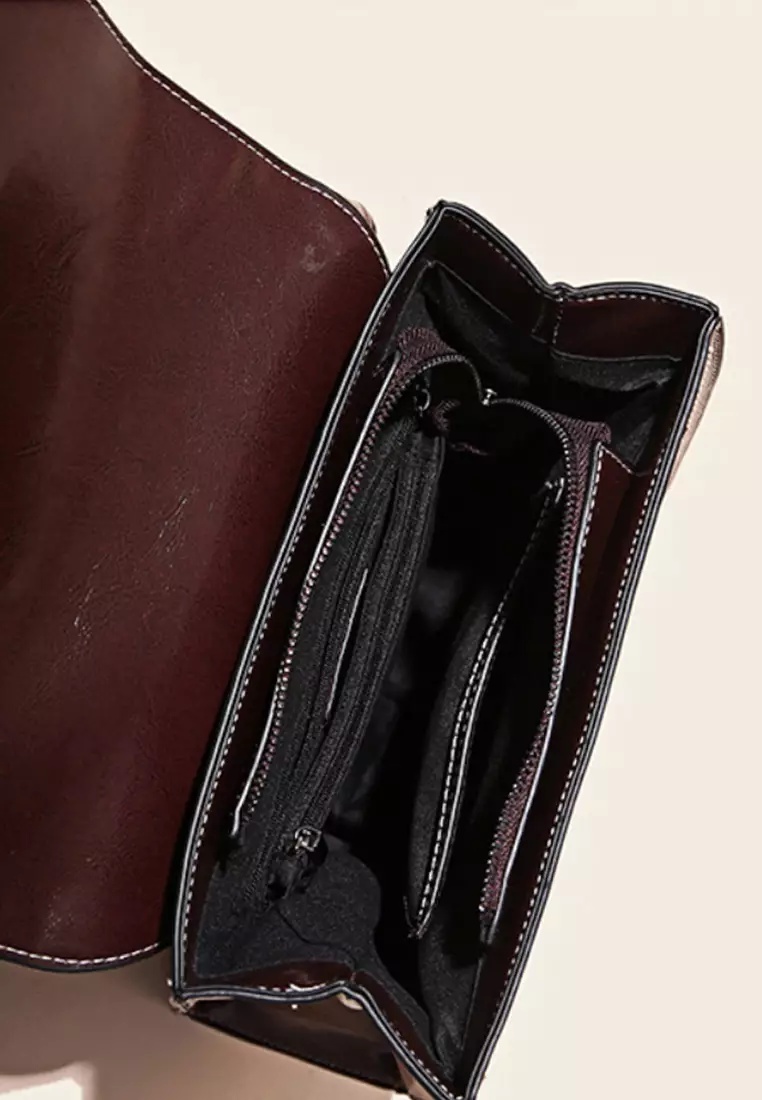 ZITIQUE Polishing leather shoulder backpack